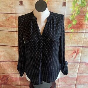 New York & Company Black and White Polka Dot Blouse
